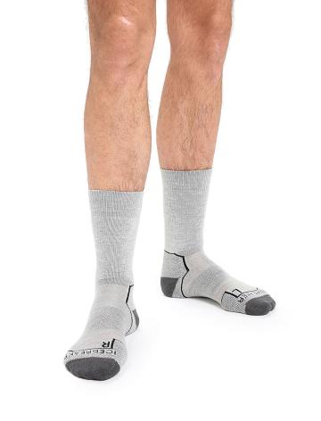 Blizzard Heather Men's Icebreaker Merino Hike+ Medium Crew Socks | USA 1026RVDW